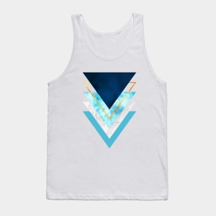 Modern Navy Gold Stone Geometric Triangle Tank Top